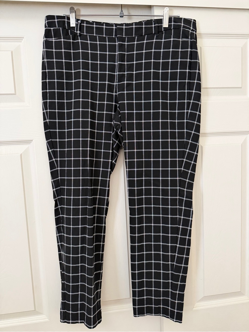 Elle Black and White Windowpane Pants